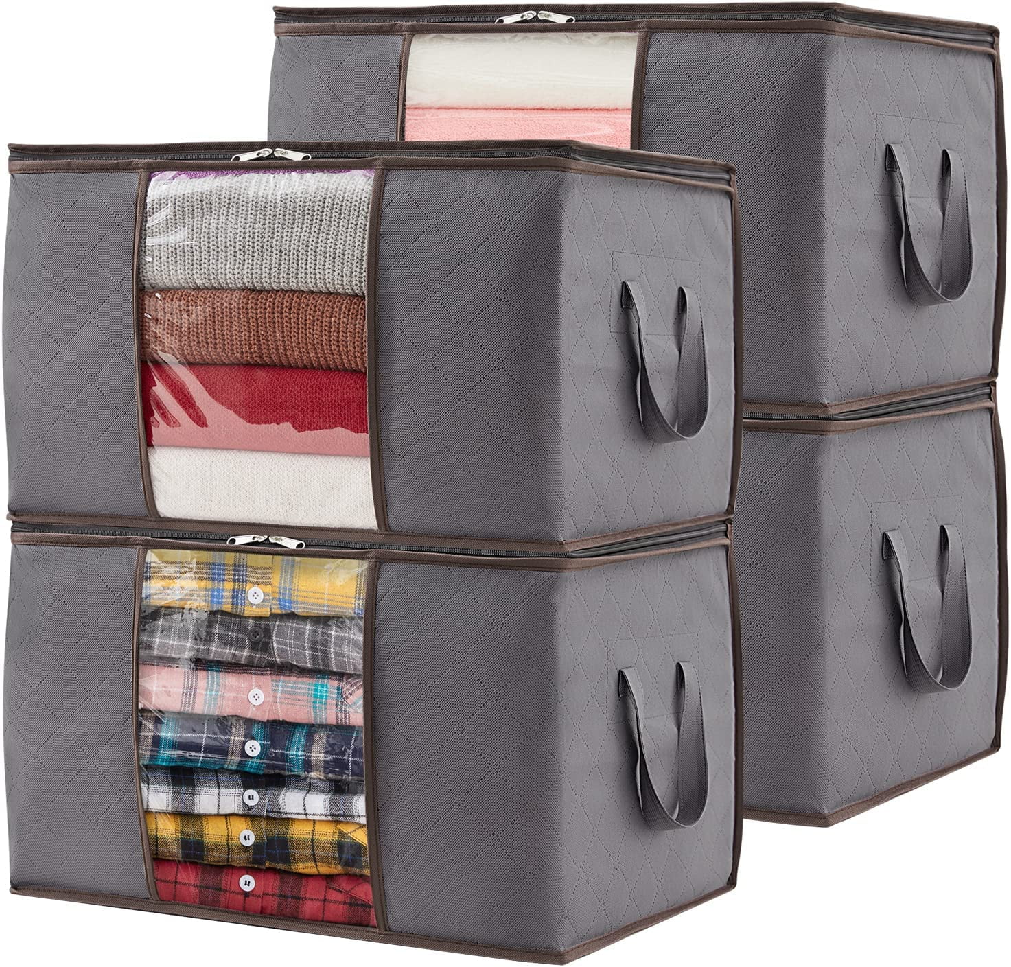 Lifewit 4Pack Clothes Storage Bag, Storage Bins for Clothes, Blankets