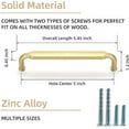 thumbnail image 2 of Goo-Ki 6 Pack 5"(128mm) Hole Center Cabinet Pulls Light Brushed Brass Zinc Alloy Kitchen Drawer Pulls Handles for Cupboard Wardrobes, 2 of 6