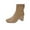Khaki, variant on Ankle Boots for Women Chunky Block Heel Square Toe Back Zipper Booties Winter Dress Shoes