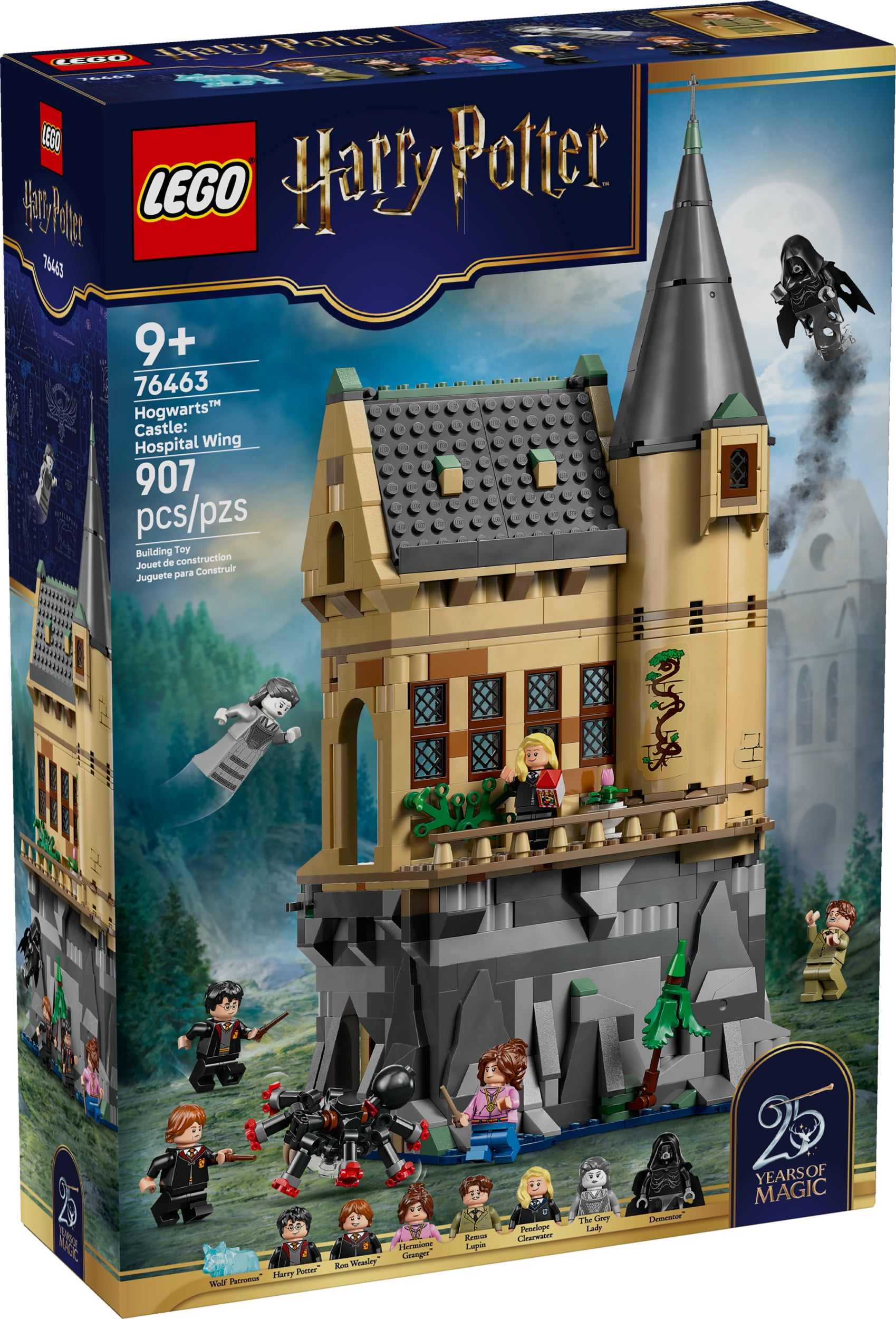 LEGO Harry Potter Hogwarts Castle: Hospital Wing Building Toy for Girls & Boys - Pretend Play Set for Kids, Ages 9+ - W/7 Minifigures & Wolf Patronus Toy Figure - Gift Idea for Birthdays - 76463