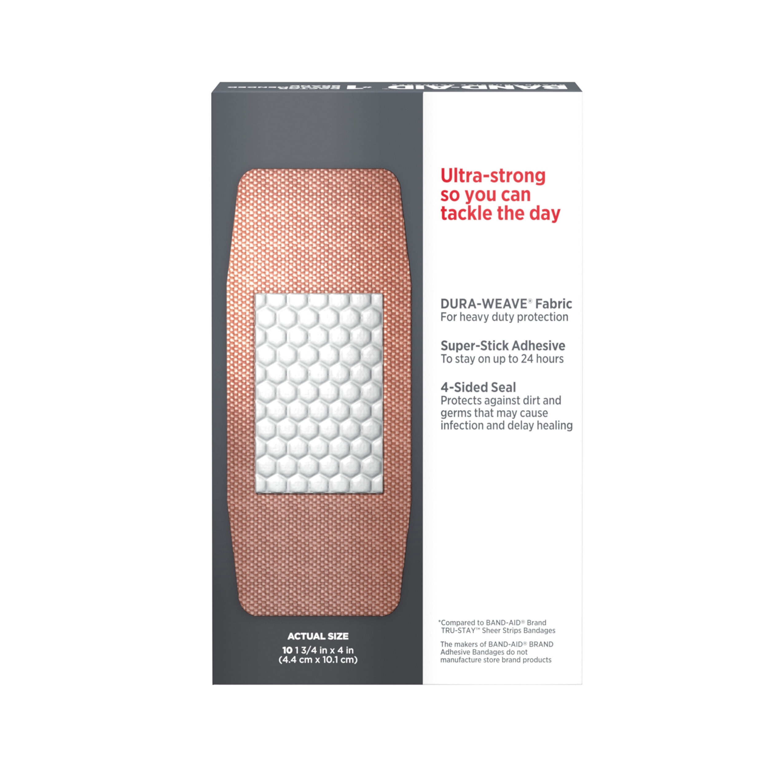 Band-Aid Adhesive, Extra Large Tough-Strips Waterproof (Pack of 6)