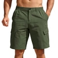 thumbnail image 2 of IhhxPro Men's Outdoor Cargo Shorts Elastic Waist Quick Dry Multi-Pocket Men Summer Work Hiking Casual Loose Fit Lightweight Cotton Travel S-3XL, 2 of 6