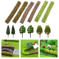 thumbnail image 1 of Mosiee 9Pcs Miniature Shrub Strips & 6Pcs Model Trees For Realistic Diorama Scenery, 1 of 9