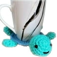 thumbnail image 2 of Piwvid (1 Pack) Handmade Crochet Turtle Coaster, Fun Animal Mug Rug, Creative Knitting Housewarming Gift, Home Decor, Gift for Daughter, Mom, Teacher, 2 of 4