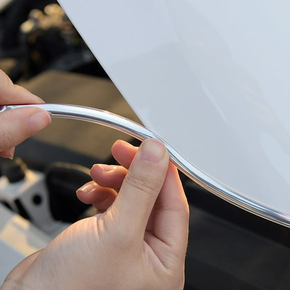 FRCOLOR  Door Trim Protector Black Edging Car Edge Transparent Silver