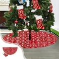 thumbnail image 4 of Christmas Tree Skirt Red with Socking,35" Tree Skirt Christmas Decorations,Snowflake Christmas Tree Skirt,Christmas Tree Bottom Decoration for Merry Christmas,Christmas Tree Decoration with Socks, 4 of 9