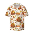 thumbnail image 5 of Daiia Thanksgiving With Turkey Men's Linen Shirts Short Sleeve Casual Shirts Button Down Shirt for Men Beach Summer Wedding Shirt-4X-Large, 5 of 6