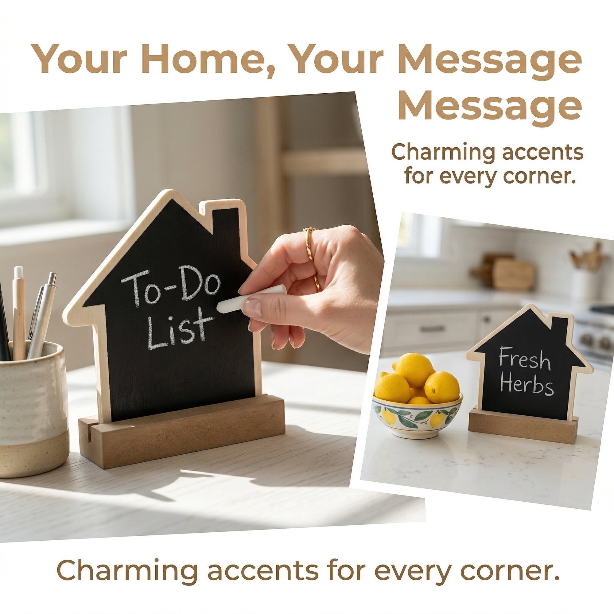 Unique Bargains 20Pcs Mini Chalkboard Signs with Support Base 5Pcs House Shape 3.1" x 1.0" x 2.9"