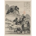 thumbnail image 3 of Xiao Yuncong 15x18 Black Modern Framed Museum Art Print Titled - Album of Seasonal Landscapes, Leaf D (Previous Leaf 2) (1668), 3 of 5