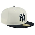thumbnail image 3 of Men's New Era Cream New York Yankees Chrome 59FIFTY Fitted Hat, 3 of 6