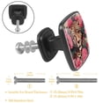 thumbnail image 3 of 4 Pcs Cabinet Handle Drawer Pulls Rose and Leopard Knobs with Screws Square Furniture Office Cabinet Knob Decoration, 3 of 7