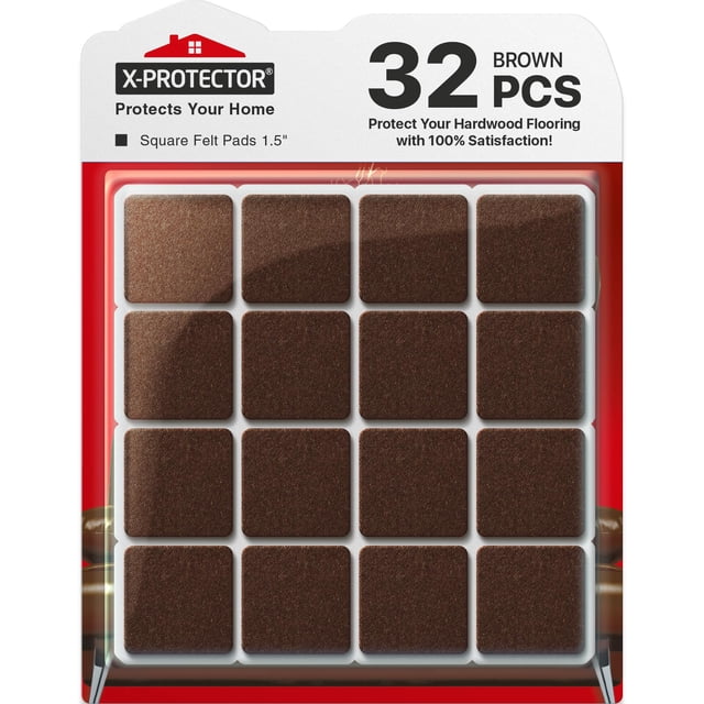 Protectores de fieltro para pisos X-Protector, 32 piezas, 3.8 cm