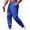 Royal Blue, variant on Men's Casual Waffle Knit Jogger Pants with Adjustable Drawstring Waist and Elastic Cuffs Suitable for Daily Wear
