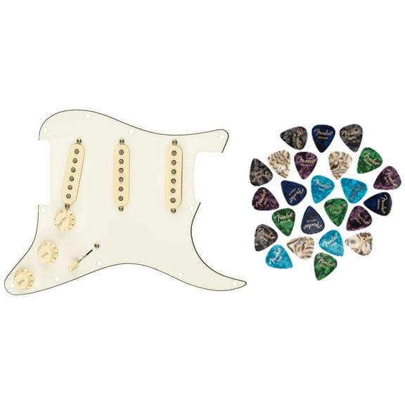 Fender Tex-Mex SSS Pre-Wired Stratocaster Pickguard Bundle with Picks