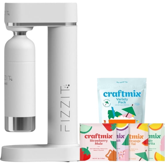 Fizzit Spärklï Carbonated Water Soda Maker | Stainless Steel Bottle | 12pk Drink Mix Variety Pack | FIZZ & FLAVOR BUNDLE