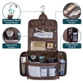 thumbnail image 3 of PAVILIA Large Hanging Toiletry Bag for Men, Travel Shaving Organizer, Brown, 3 of 7