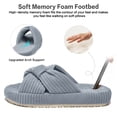 thumbnail image 4 of Ecetana House Slippers for Women Corduroy Cross Band Memory Foam Slippers Open Toe Non-Slip Home Shoes, 4 of 7