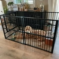 thumbnail image 6 of AEGFKDDog Playpen - 32" Height Dog Pen, Heavy Duty Puppy Pen with Door, Safe & Sturdy, Easy Assemble for Indoor/Outdoor Pet Playpen (6 Panels with Door, Black), 6 of 9
