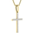 thumbnail image 2 of Dazzlingrock Collection Round White Diamond Cross Religious Pendant for Her with Gold Chain (0.15 ctw, Color I-J, Clarity I2-I3) in 10K Yellow Gold, 2 of 5