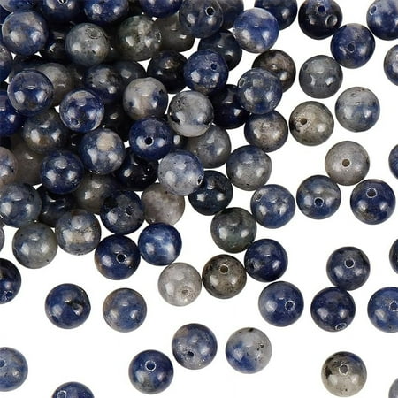 236~260 Pcs/4 Strands 6mm Natural Sodalite Beads Strands Gemstone Round Spacer Loose Beads Gemstone 0.8~1.2mm Hole Loose Round Beads Dark Blue Round Smooth Gemstones for Jewelry Making