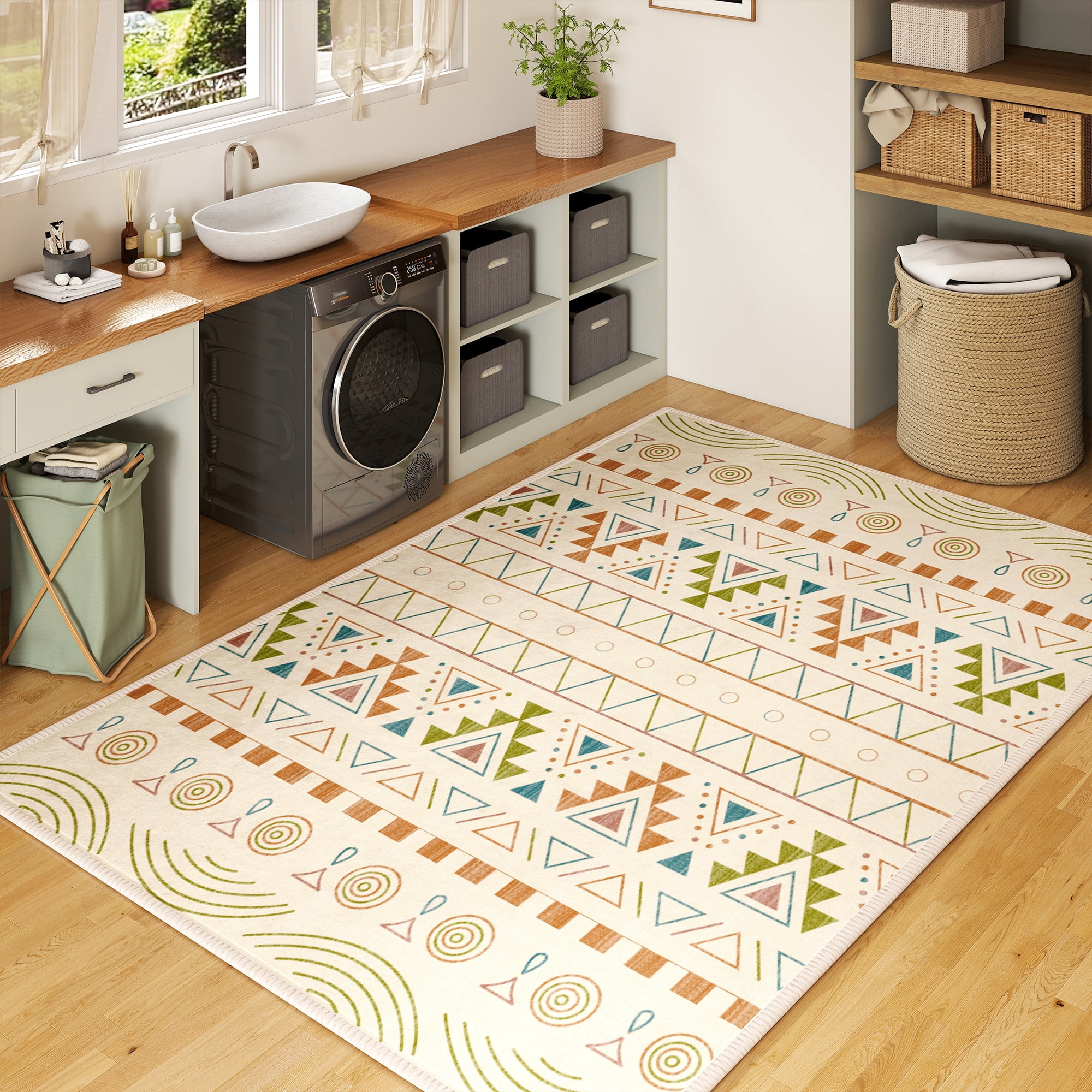 EnHomee Area Rug for Living Room 4x6 Area Rugs for Bedroom Machine Washable Area Rug,Colorful