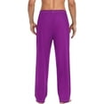 thumbnail image 2 of Top-kevin Solid Dark Magenta Pajama Pants for Men Pajama Bottoms Sleep Lounge Pjs Pants, 2 of 13