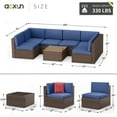 thumbnail image 3 of Aoxun 7 Piece Patio Furniture Set, Outdoor Patio Furniture Sets, Wicker Patio Furniture, Outdoor Conversation Set with Blue Cushions, 3 of 6