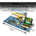 thumbnail image 3 of Big Mouse Pad Blue Gaming Mousepad Extra Large Desk Pad Mice Pad Chic Office Desk Accessories Non-Slip Rubber Base 35.4" X 15.7" for Game Office, Various Cartoon Game Controllers, 3 of 6