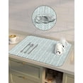 thumbnail image 2 of Turquoise Striped Dish Drying Mat for Kitchen Counter, Super Absorbent Quick Dry Coffee Bar Mat Pad Thin Diatomaceous Sink Mat Non Slip Dish Drainer Mat 16x18 White Geometric Minimalist Boho Striped, 2 of 6