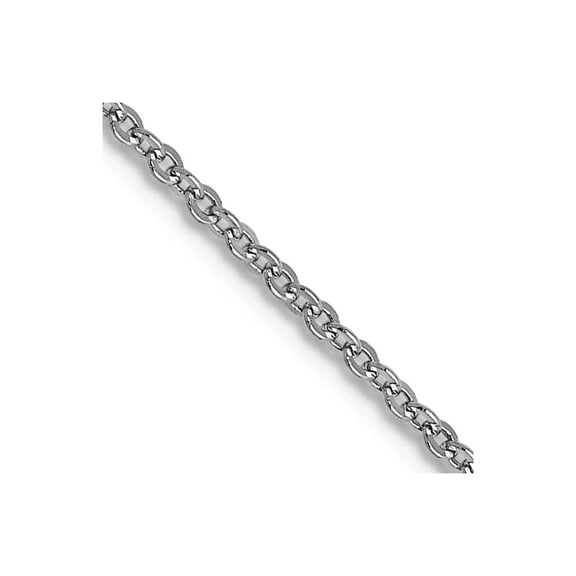 14k White Gold 1.1 mm Flat Cable Chain Necklace 22 Inch Chain Necklace for Women and Men - 1.8 Grams