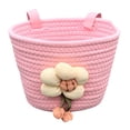 thumbnail image 3 of Cesta de bicicleta universal de cuerda suave para niños con juguete de flor de peluche, accesorio de ciclismo, se adapta a manillares de 2 a 5 cm para Rosa, 3 of 8