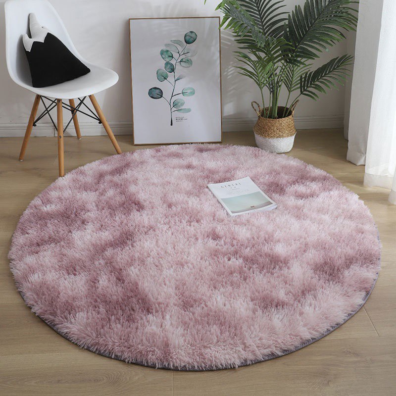 Round Plush Rug 4 Feet Luxury Fluffy Area Rugs Shag Indoor Nursery Rug