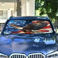 thumbnail image 4 of ALAZA American Flag Eagle Windshield Sun Shade Car Foldable Visor Block UV Rays Protector 57"x31.5", 4 of 8