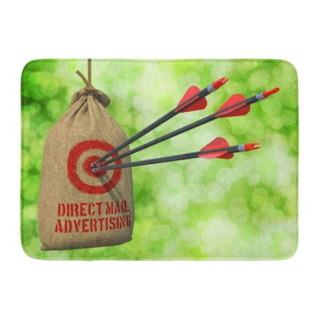 GODPOK Email Marketing Direct Mail Three Arrows Hit in Red Target on Hanging Sack Natural Bokeh SMS Spam Rug Doormat Bath Mat 23.6x15.7