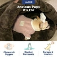 thumbnail image 2 of Birdsong The Original Cuddle Pouch Pet Bed (Large), Dog Cave, Covered Hooded Pet Bed, Cosy, for Burrower Cats and Dogs, Brown, 2 of 7