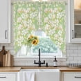 thumbnail image 6 of Spring Floral Swag Valances for Windows, Kitchen Window Curtains Over Sink, Watercolor Orchid Flowers Leaves Botanical Green Window Treatment Curtains for Living Room/Bedroom 2 Panel Sets 36"x45", 6 of 8