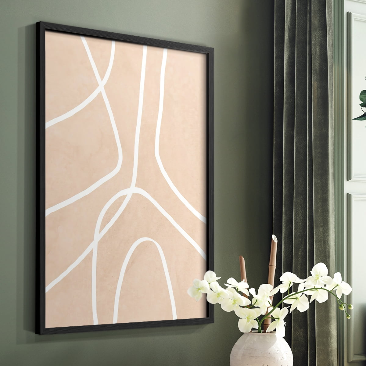 Clean Contour III in Paper Solid Wood 22 x 28 Framed Print