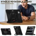 thumbnail image 7 of For iPad Pro 11 inch M5 2025/M4 2024 Case, 360 Rotatable Handle Stand, Shoulder Strap, Drop-Proof Design, Black, 7 of 7