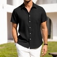 thumbnail image 6 of Hearthz Shirts for Men Short Sleeve Regular Fit Casual Button Down Shirt Summer Beach Holiday Shirt with Pocket (Black,XL), 6 of 7