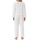 thumbnail image 3 of Conjunto de pijama de franela para mujer, de manga larga, con botones, cuello en V, pantalones de forro polar esponjoso, ropa de casa M blanca, 3 of 6