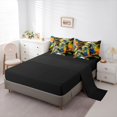thumbnail image 3 of Manfei Sporty Motorbike 7pcs Queen Bedding,Colorful Letter Print Bedding Comforter Set Queen,Black Reversible, 3 of 7