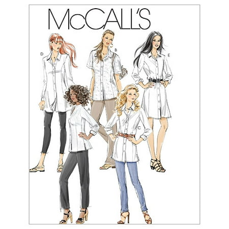 McCall's Pattern Misses', Miss Petite, Women's and Women's Petite Shirts in 3 Lengths, RR (18W, 20W, 22W,