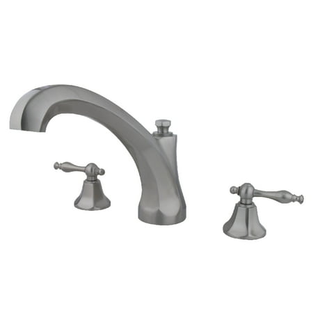 Kingston Brass KS4328NL Metropolitan Two-Handle Deck Mount Roman Tub Faucet, Brushed Nickel