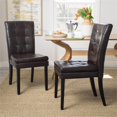 thumbnail image 2 of Noble House Crayton Brown Leather Dining Chair (Set of 2), 2 of 9