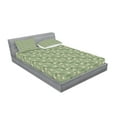 thumbnail image 2 of Ambesonne Flower Fitted Sheet & Pillow Sham Set, Calla Flowers Green Leaves, Full, Cream Reseda Green, 2 of 2