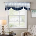 thumbnail image 6 of Coastal Sails Tie Up Valances Curtain, Adjustable Kitchen Seafaring Navy Blue Nautical Boats White Stripes Valances for Windows Decor, Rod Pocket Short Curtains Set for Bedroom/Bathroom, 42"x12", 6 of 9
