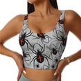thumbnail image 1 of Fotbe Spiders Sujetador Deportivo Largo sin Aros para Mujer con Almohadillas y Soporte Medio, Transpirable y Absorbente, Camiseta Tipo Chaleco o Tank Top-Large, 1 of 8
