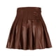thumbnail image 5 of Faldas plisadas Prolriy para mujer, falda plisada de moda para mujer, falda de cuero de cintura alta, falda corta elegante de color sólido, faldas para mujer, marrón XL, 5 of 6