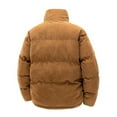 thumbnail image 5 of Corduroy Quilted Jacket Stand Collar Winter Warm Coat For Outdoor Windproof Cold Weather, 5 of 5