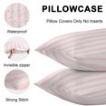 thumbnail image 4 of Striped Pink Outdoor Pillow Covers 26x26 Inch Throw Pillow Covers Set of 2 Waterproof Decorative Pillow Cases Farmhouse Line Stripes Classic Cushion Covers for Patio Furniture Garden Couch Sofa, 4 of 8